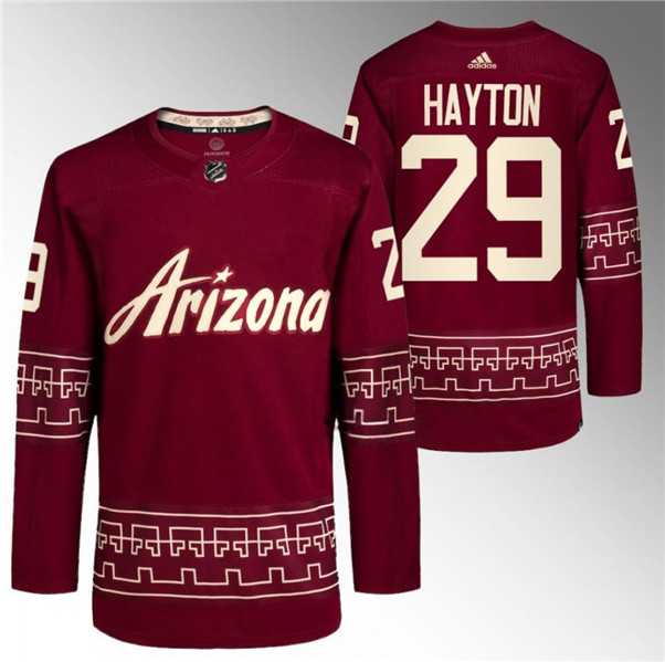 Men%27s Arizona Coyotes #29 Barrett Hayton Garnet Alternate Pro Jersey Dzhi->arizona coyotes->NHL Jersey